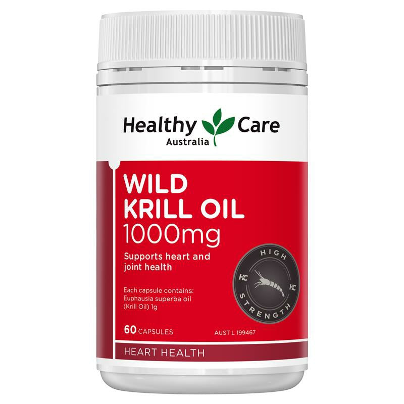 healthy care krill oil 磷蝦油1000mg 60粒
