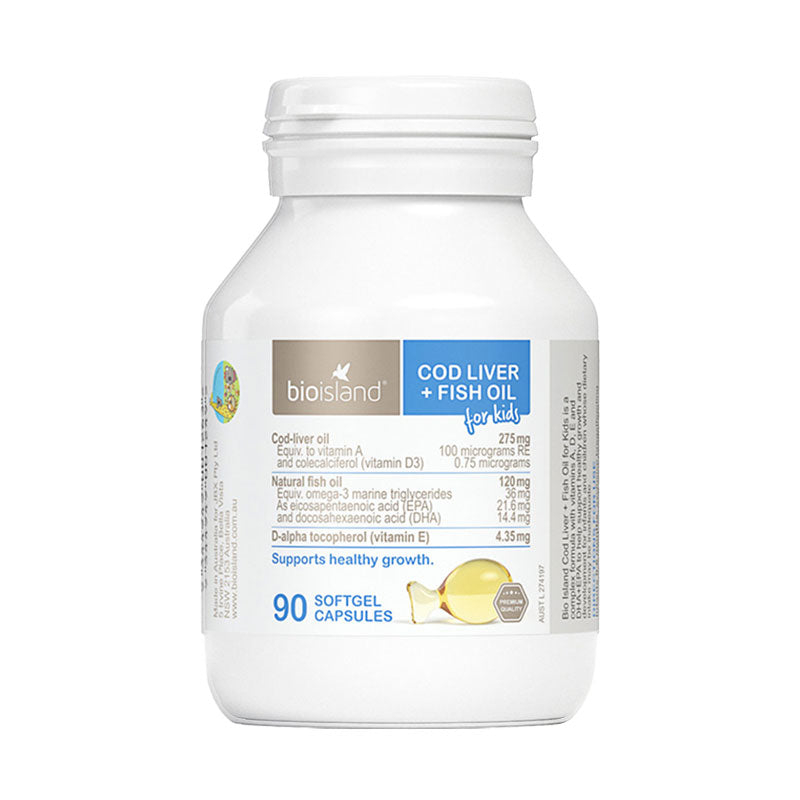 bioisland Cod Liver+ Fish Oil 90Tab 兒童鱈魚油90粒