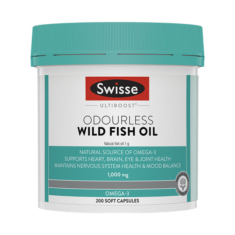 swisse UB ODRLS WILD FISH OIL 1000MG 200 CAP s1 無腥味魚油膠囊1000m