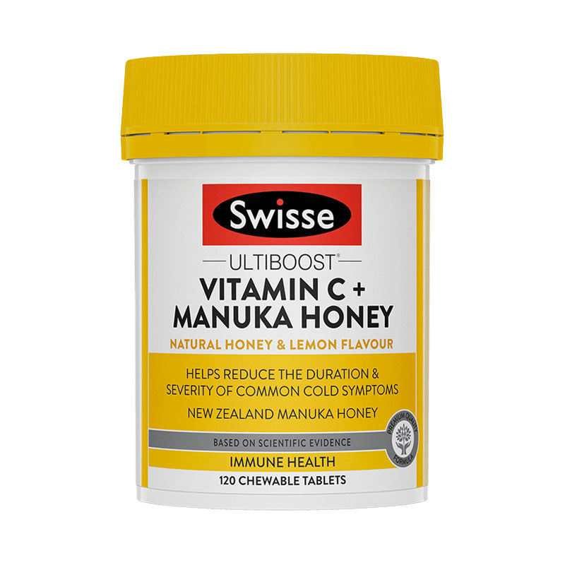 Swisse Ultiboost Vitamin C + Manuka Honey 維生素C+麥盧卡蜂蜜咀嚼片 120粒