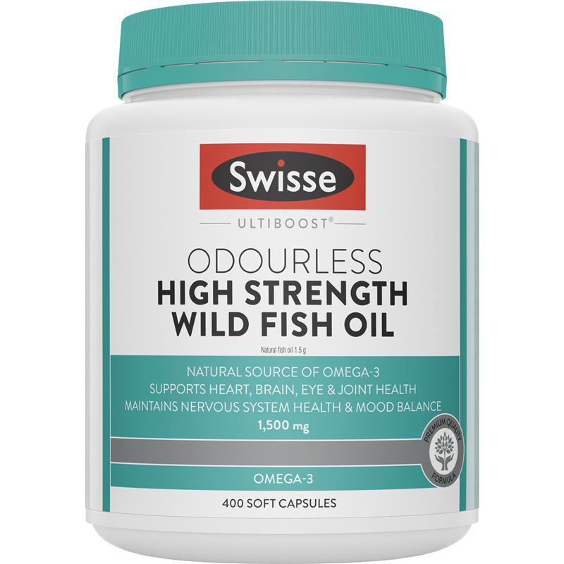 Swisse High Strength Wild Fish Oil1500mg  Odourless 無腥魚油400粒