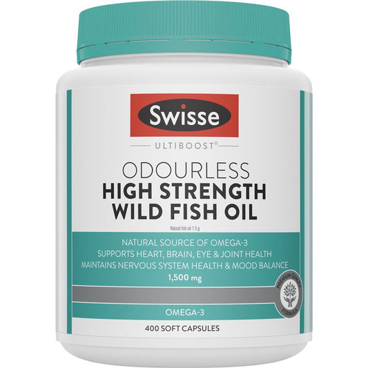 Swisse High Strength Wild Fish Oil1500mg  Odourless 無腥魚油400粒
